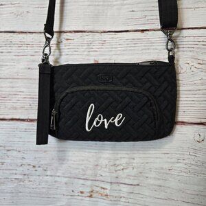 #248 Lug Flyer Convertible Crossbody Bag – “Love” Pattern – EUC